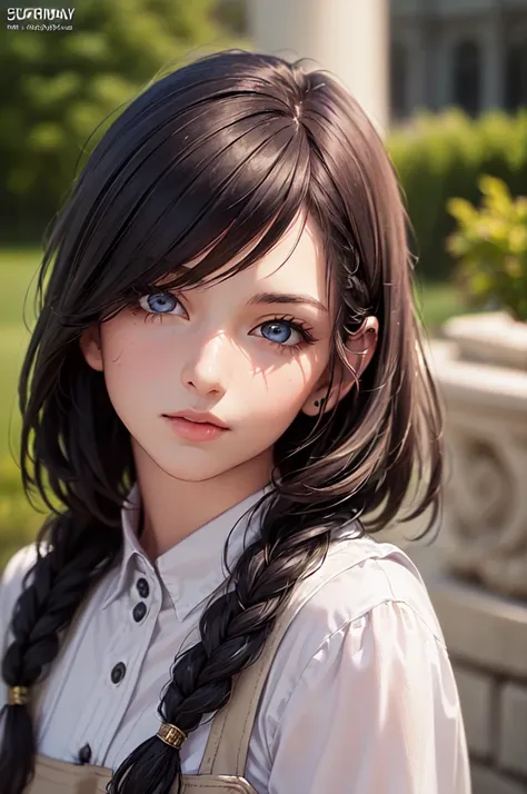 (((masterpiece, Best Quality, Super detailed,  OFFICIAL ART, ID photo,  one girl, front face, realistic eyes, supernatural nature, Romanian))), best beautiful,  Mysterious, kind face, Dark Fantasy,  Silver Hair,  short hair, braid,  Final Fantasy art, cler...