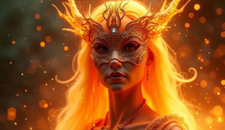 Imagine 
Fire Spirit with a Mask: Imagine a mythical fire spirit with a glowing, fiery aura (🔥), wearing an elegant mask (🎭) to hide its true face, surrounded by a magical, sparkling atmosphere (✨).