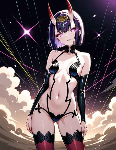 score_9,score_8_up,score_7_up, rating_safe, glitch, d1splaygl1tchl1nes, a glowing (triangle:1.1), 1girl, shuten douji \(fate\), ...