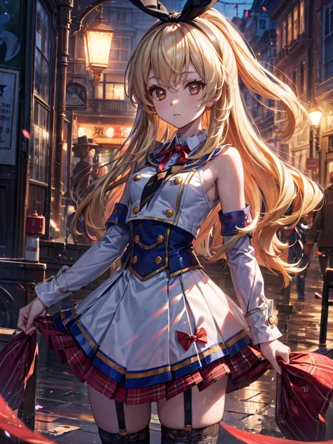 (masterpiece, best quality, highly detailed, ultra detailed, high resolution, absurdres, 4K, 8K:1.2), 
BREAK,shimakaze uniform, s GIRL,Blonde_HAIR,(RED Ribbon on HAIRband:1.2)