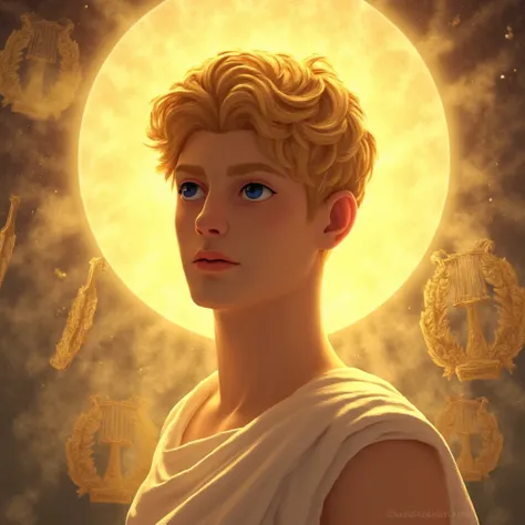 Portrait of an Apollo the Greek god of the sun and music