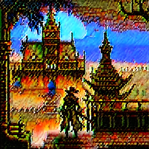  pixel art , 8-bit,  Bloodborne,Overlooking, 