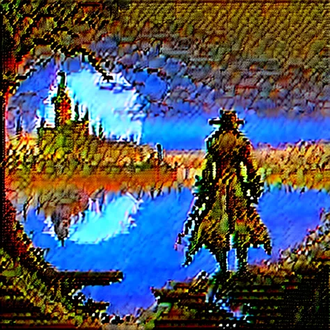  pixel art , Bloodborne, Overlooking, masterpiece, accurate,  high definition model, 