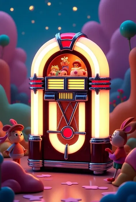 A colorful Disney-style jukebox