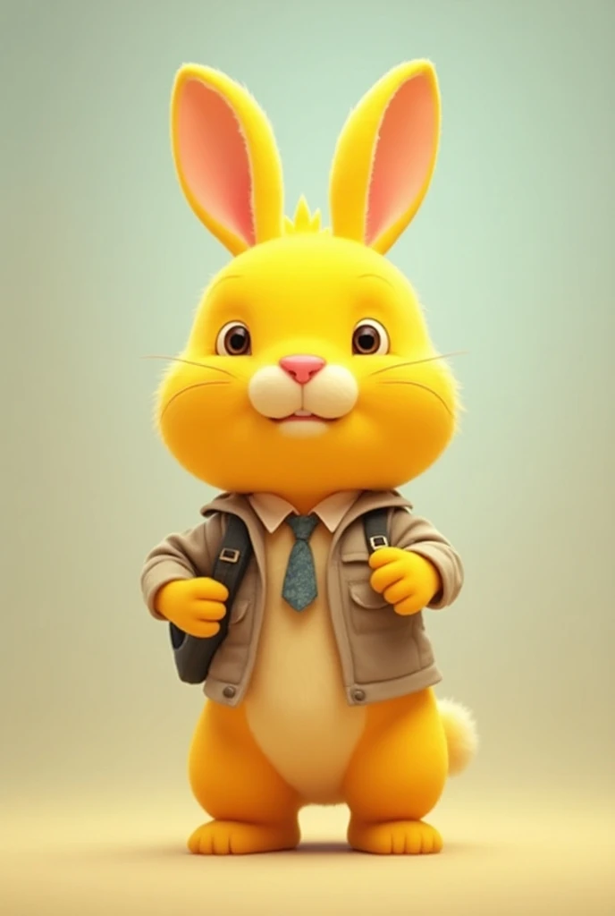 Animated Yellow Student Rabbit
