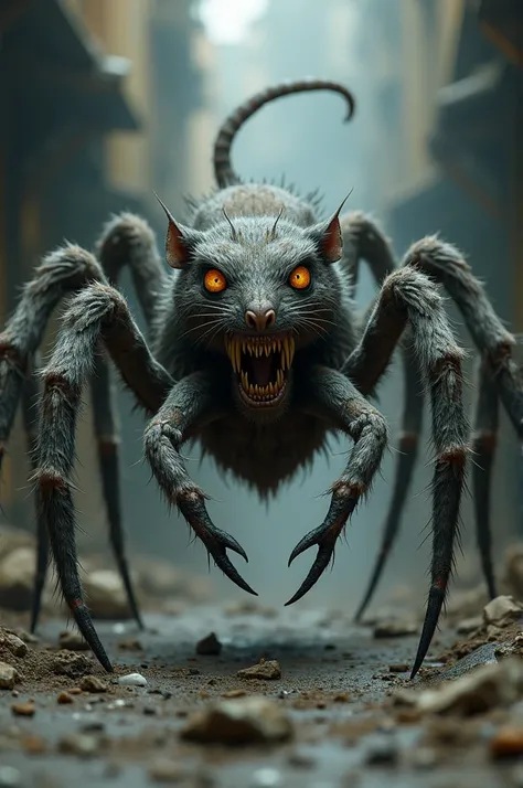 ChatGPT 4o mini

Log in
You said:
Spider+rat
ChatGPT said:
ChatGPT
A "spider+rat" combination could refer to a variety of imaginative concepts, whether in fiction, art, or as a creature in a story. If youre thinking of a creature that blends traits of both...