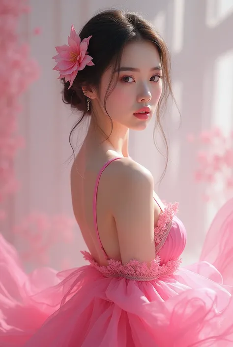 Beauty in pink clothes