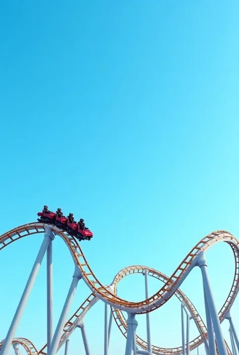 Make me a roller coaster on a blue sky background