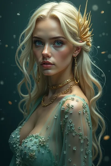 a mermaid in the dark, Emilia Clarke, Daenerys Targaryen, Emma Stone, Lili Collins, complete portrait mermaid, French Painting --stylize 750.0, comic illustration in the style of Jim Lee --ar 2:3 --v 6.0 designed digital art, trending digital fantasy medie...