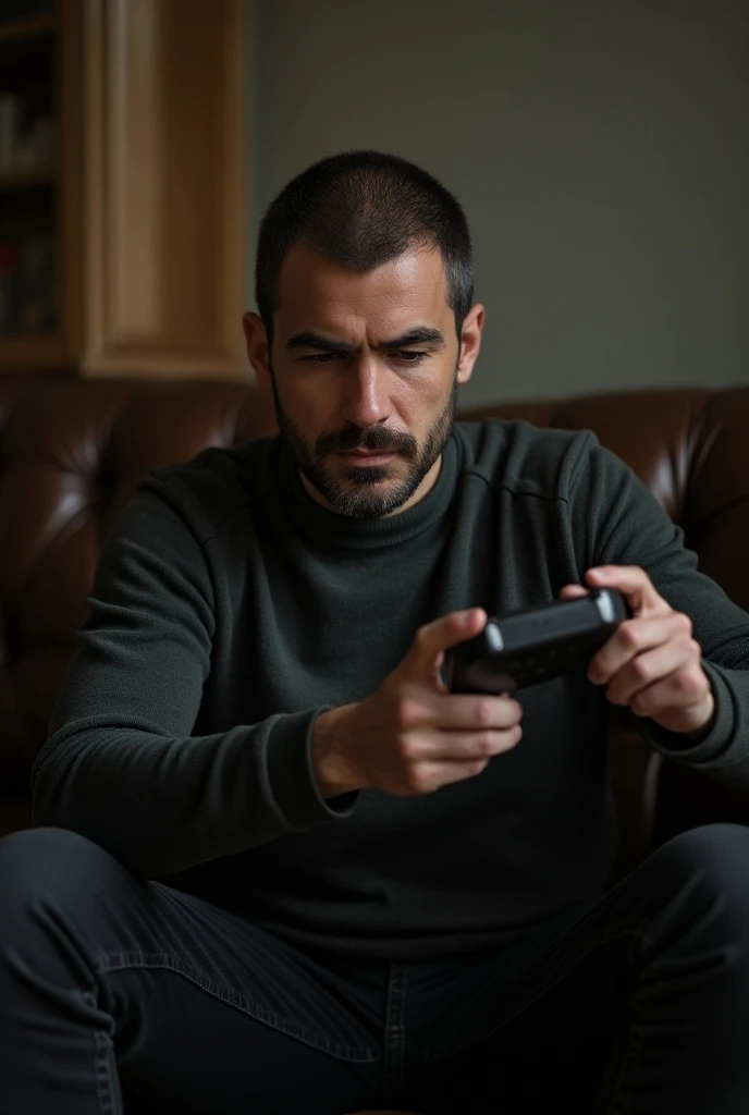   there is a man sitting with a remote control in his hand,  a photo of Paolo Parente  , reddit, hyperrealism, Stephen Brunesci, Stephen Tamburini, Profile photo, gaspar noe, Mark Bucci, paolo eleuteri serpieri, Alejandro Bavari , lorenzo lanfranconi,  ema...