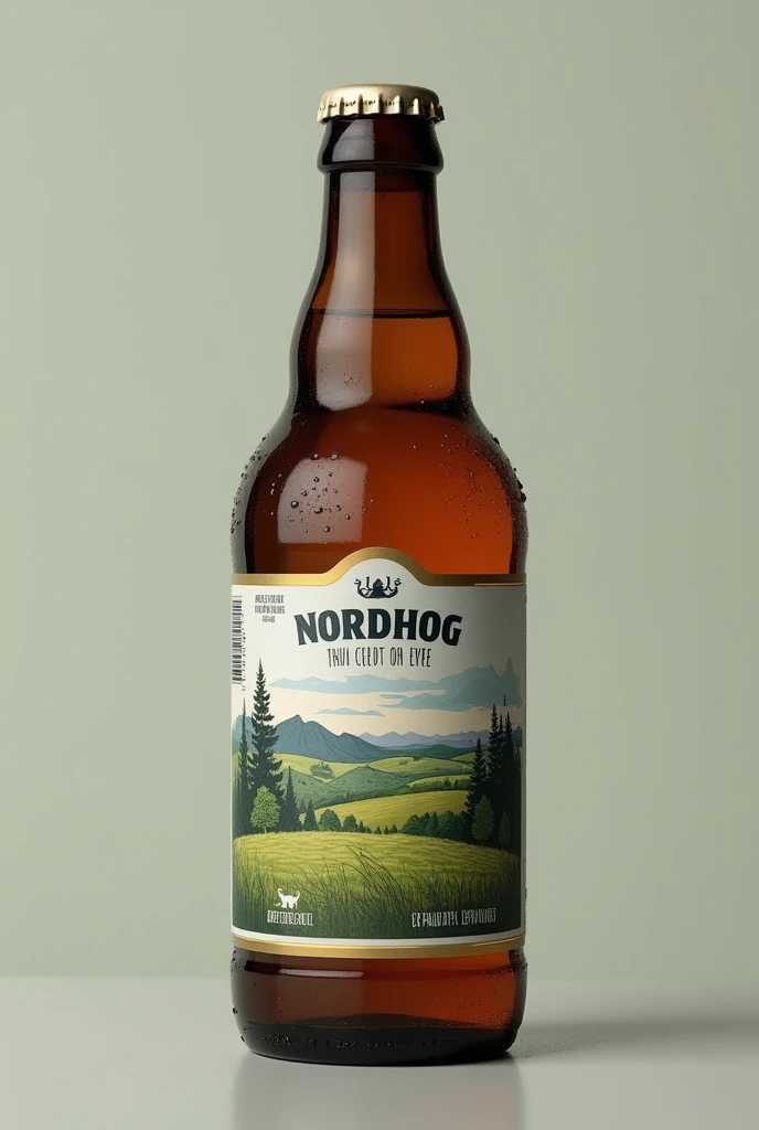 Danish craft beer called Nordhog 455 ml with a landscape on its label 