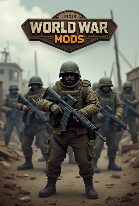 In a military setting with a logo above the photo written World War Mods 