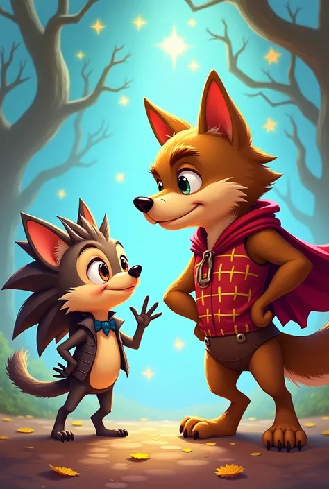 Dog man and hedgehog ka image