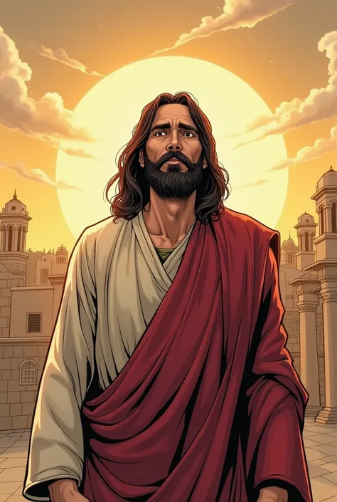 Create for me the page of a comic book where the protagonist is Jesus Christ 