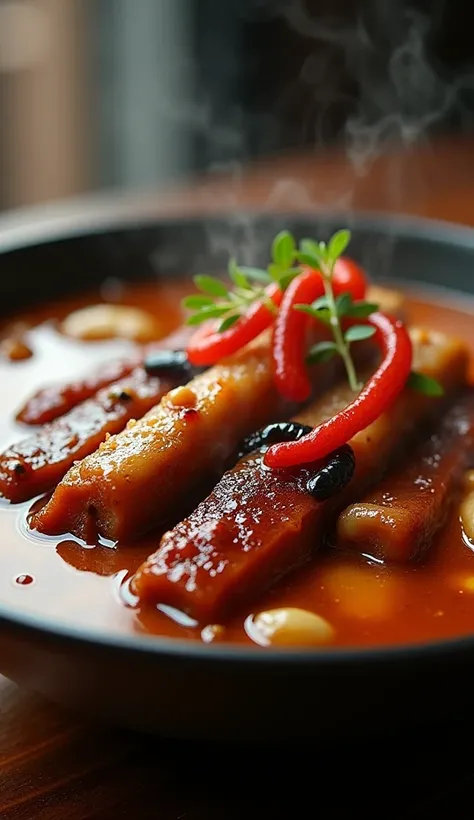  of food, Stew ribs with worms until it is charred,  is an Asian soup .  The soup is very rich ,  cooked with Asian cooking , Its very tempting .  exquisite dishes ,  removes hot steam , clear image. Shallow depth of field,  filmed with an 18k camera ,  Ta...