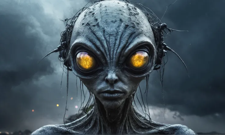 pretty face,eyebrow up,full body length, niobium ,swampy angry fairy,full body length shot,very beggar niobium graphite The Alien Entity, baby,starving after war,full body shot, of psychedelic style ,The iris looks weird, attractive, The stars in space is ...