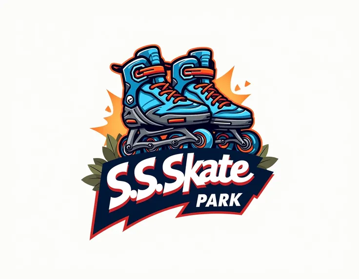 Create a logo of "S.S Skate Park" playing inline skate shoes