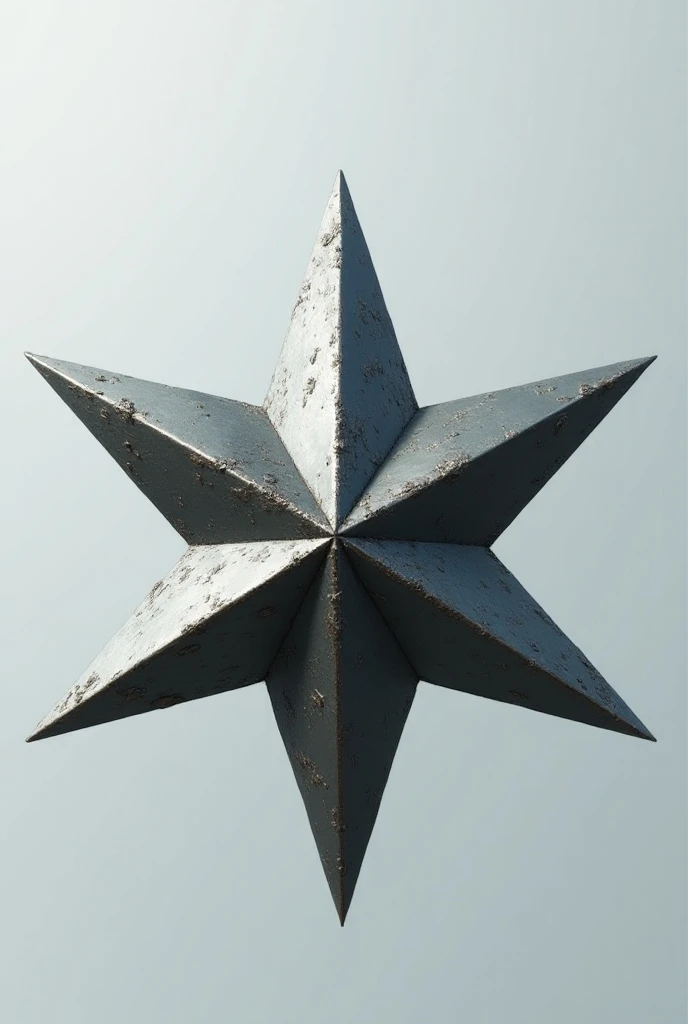 Four-pointed star as if it were made of metal