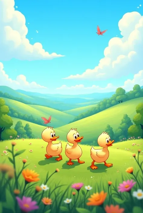 3 ducks  went out one day over the hills and far away animated cartoon 