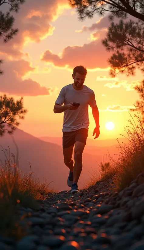 L’homme commence à descendre la colline, son souffle désormais apaisé, son corps détendu après l’effort intense de l’ascension. Il marche lentement, avec une démarche calme et assurée, savourant chaque pas qu’il fait sur le sol rocailleux. Ses pieds s’enfo...