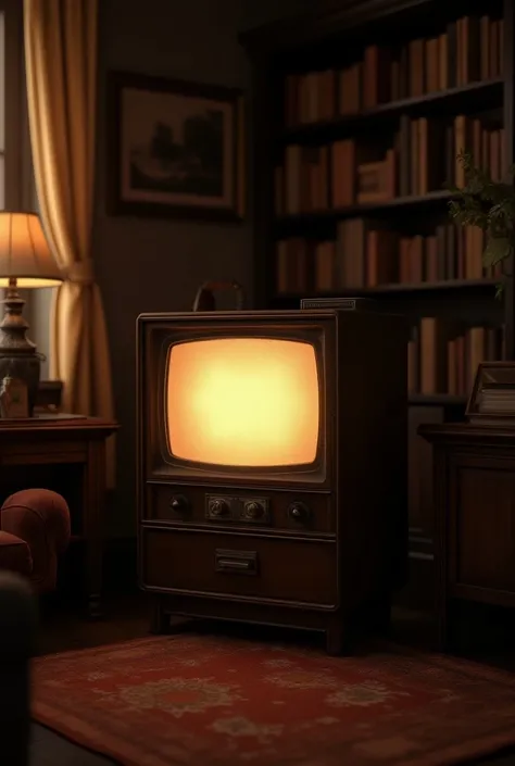 an old television in a living room 