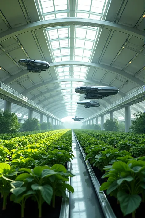 a futuristic-style plant farm