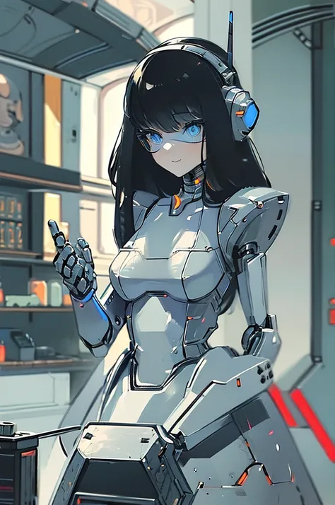 (masterpiece),(Highest quality),(Super detailed),(Best illustrations),(Best Shadow),(Absurd),(Detailed Background),(so beautiful), 16K, 8K, 4K,(Best Shadow),robotization,woman ,big bust,Robot Joint ,Metal skin,Black robot Suit,long hair,a black robot suit ...