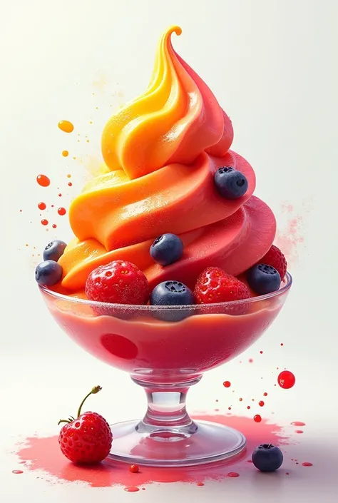 Create abstract of a cremolada of fruits