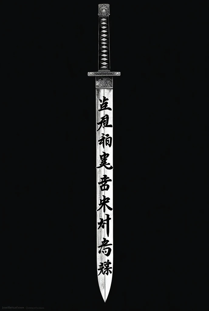 Katana with the 7 kanjis of bushido 
For blackword style tattoo

