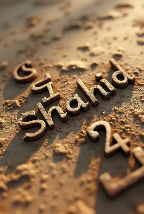 Write this name "Shahid" on the ground. Draw it in 3D. 