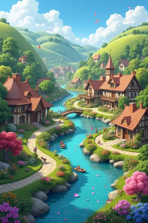 A town of flowers and water 
