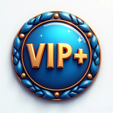 Create me a logo with the theme of animated blue bronze medal and in the center put VIP+