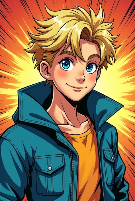 (Comic)A blond teen boy with blue eyes 