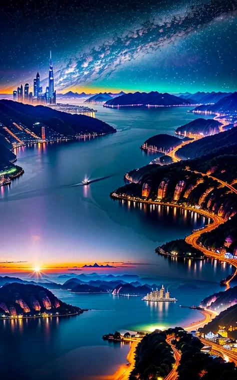 Spectacular views、 Future Cities 、god秘的、 Vivid 、 is glittering、 magic 、 surrealism、god々、 amazing、Little Star, beautiful view, Inspiring Scenery, Spectacular Scenery ,Breathtaking Scenery , amazing風景,Scenery that shakes emotions,Charming landscape,Impressiv...