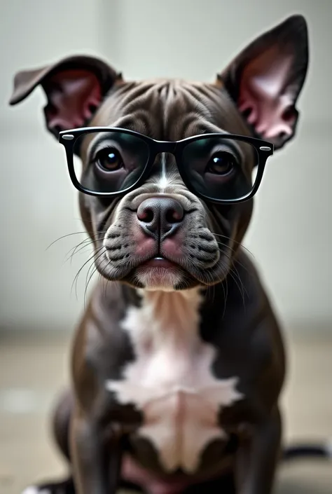 swag pitbull dog pupy says hi wearing glasses on 