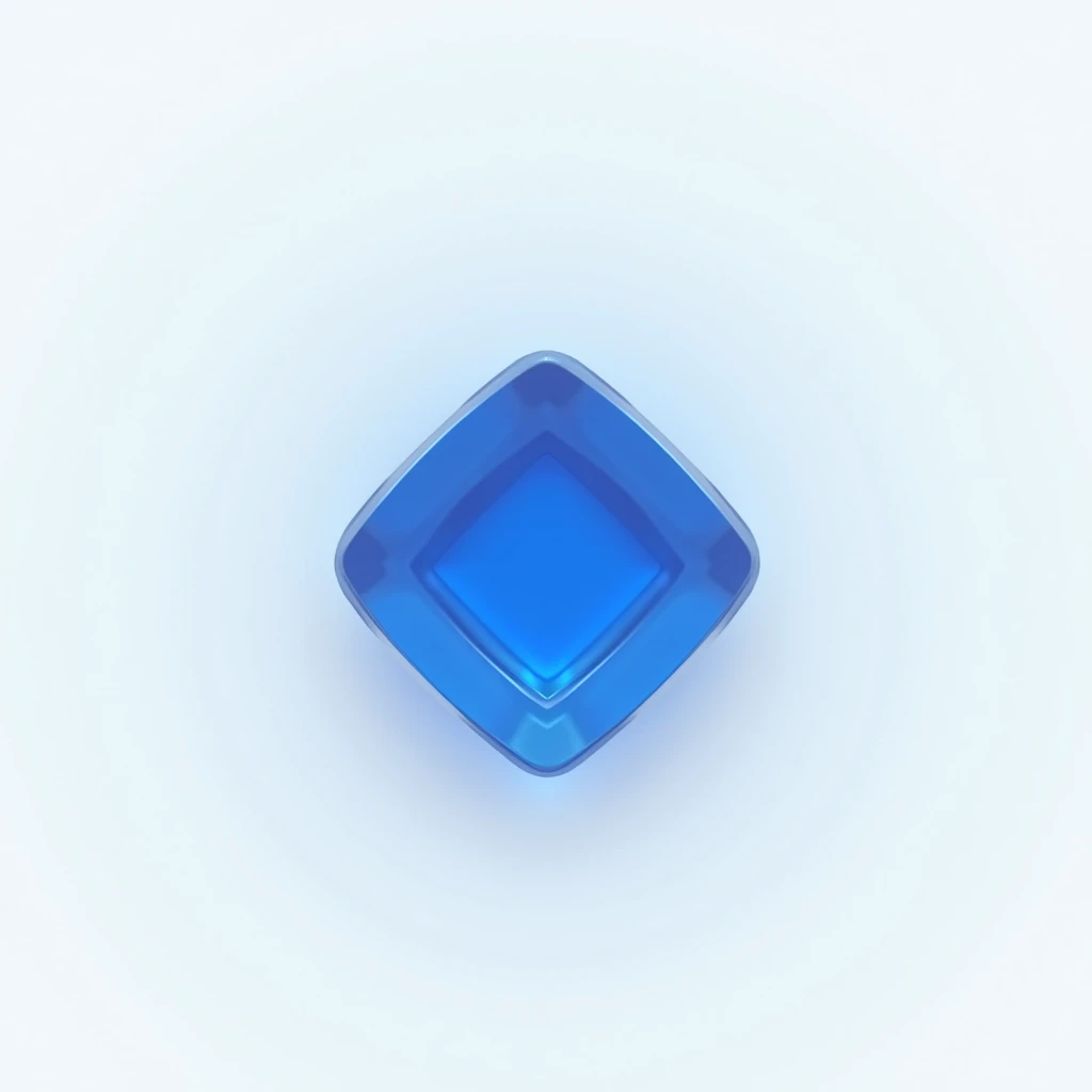 One blue square diamond white background zoom in