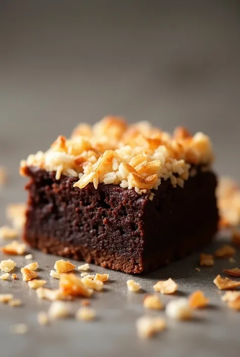  Coconut brownie, delicious chocolate with coconut topping