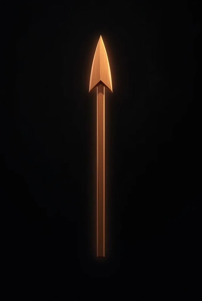 wooden arrow， Black Background ，Second dimension style，Edge Glow