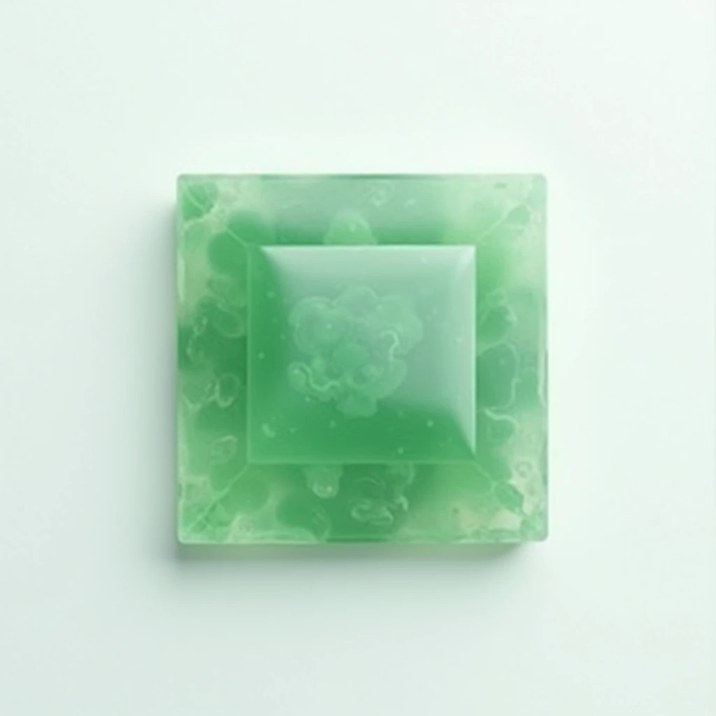 Jade square white background zoom in