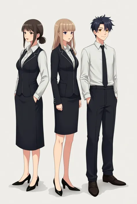  Uniform for staff  for girls and boys  for manager girl front and back and boys front and back dont skirt  and please boys din