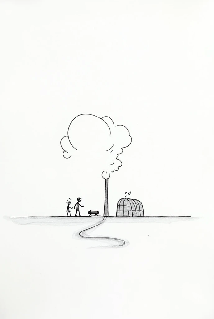 simple black and white drawing of greenhouse gases

