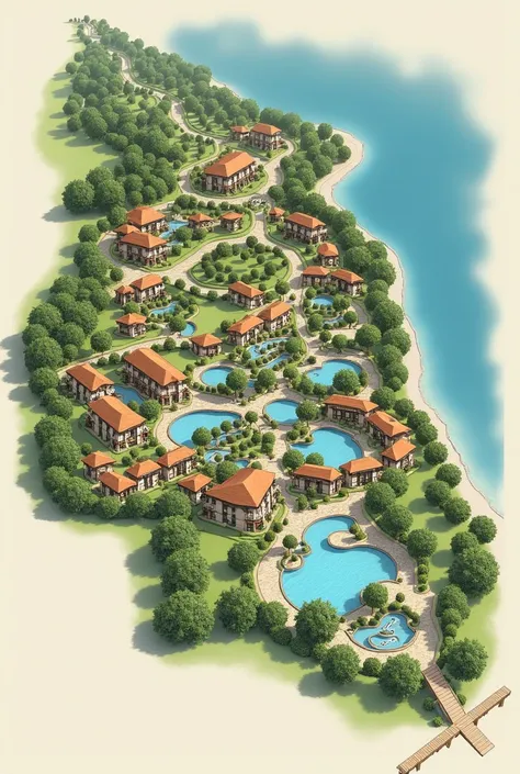 generate a bubble diagram for a resort based on this description Bubble Diagram Layout: Mountain Zone:  Large bubble at the base for Wellness and Spa Facilities with smaller adjoining bubbles for Meditation Gardens and Hot Springs. Main Resort Building (Ce...