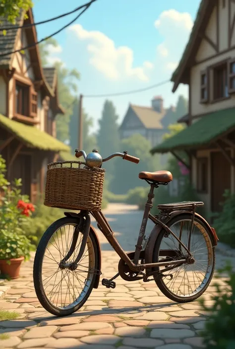 A bike in a village 