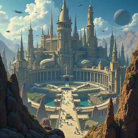 Its a sci-fi Harry Potter school, its a very big school with strong protection and like Star Wars
Speaking of scale, it feels like there are countless 々 shaped buildings connected to a planet about the size of the Death Star
The material is common in Star ...