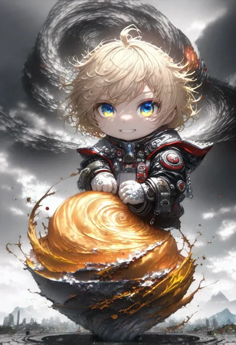 (chibi:1.7),RAWphoto,photorealistic,8k16k,best quality,perfect anatomy,perfect detailed,ultra highres, extremely detailed eyes and face,gleaming skin,shiny skin,8yo,tiny,short,1boy,Japanese,very long blonde hair,(twintales:1.9),round face,medium breasts,th...