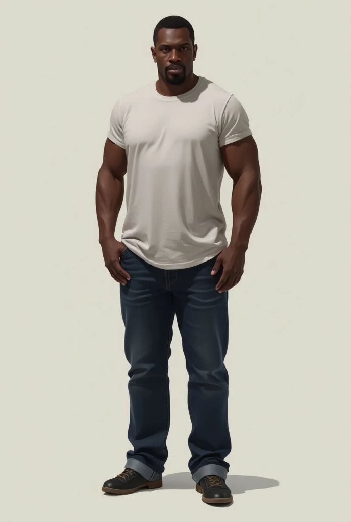 Black man full body from head to toe with clothes jeans with t-shirt