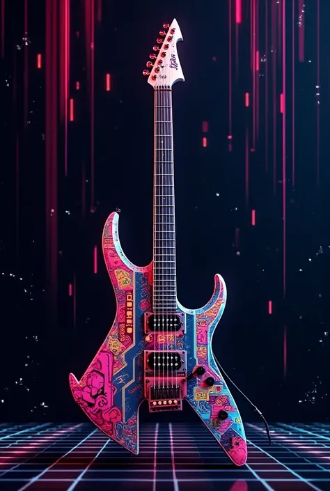 Electric guitar with video game design