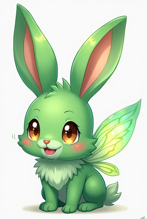 Emerald is a chibi-style rabbit with an irresistibly adorable look. She stands about a foot tall, with large, sparkling golden eyes that shine with curiosity and playfulness. Her fur is a vibrant emerald green, soft and fluffy, giving her a cuddly appearan...