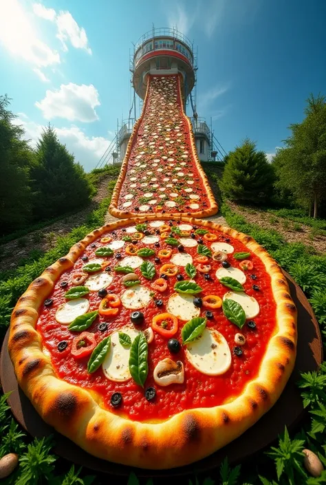 Design the worlds largest pizza
Feature of pizza: its drop should be 20 meters
Pizza type: Margherita pizza
Necessary elements and ingredients: tomato sauce, salted cucumber, tomato, olive, sliced mushroom, bell pepper, cheese
Appearance and color: The sur...