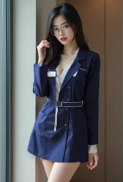 white open chest nurse uniform